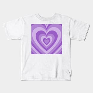 purple retro heart Kids T-Shirt